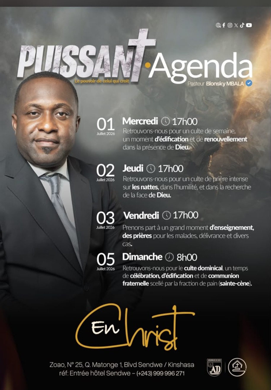 Du 1er au 5 juillet 2026 : « Puissant », cinq jours d’édification avec le Pasteur Blonsky Mbala à Phila MDT